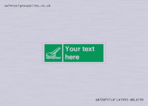 Custom sign safe condition Marine evacuation slide